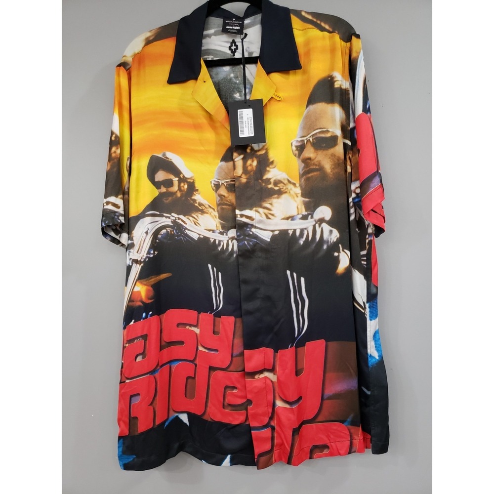 NEW Marcelo Burlon Easy Rider BUTTON UP HAWAIIAN SHIRT MENS SMALL SHORT SLEEVE